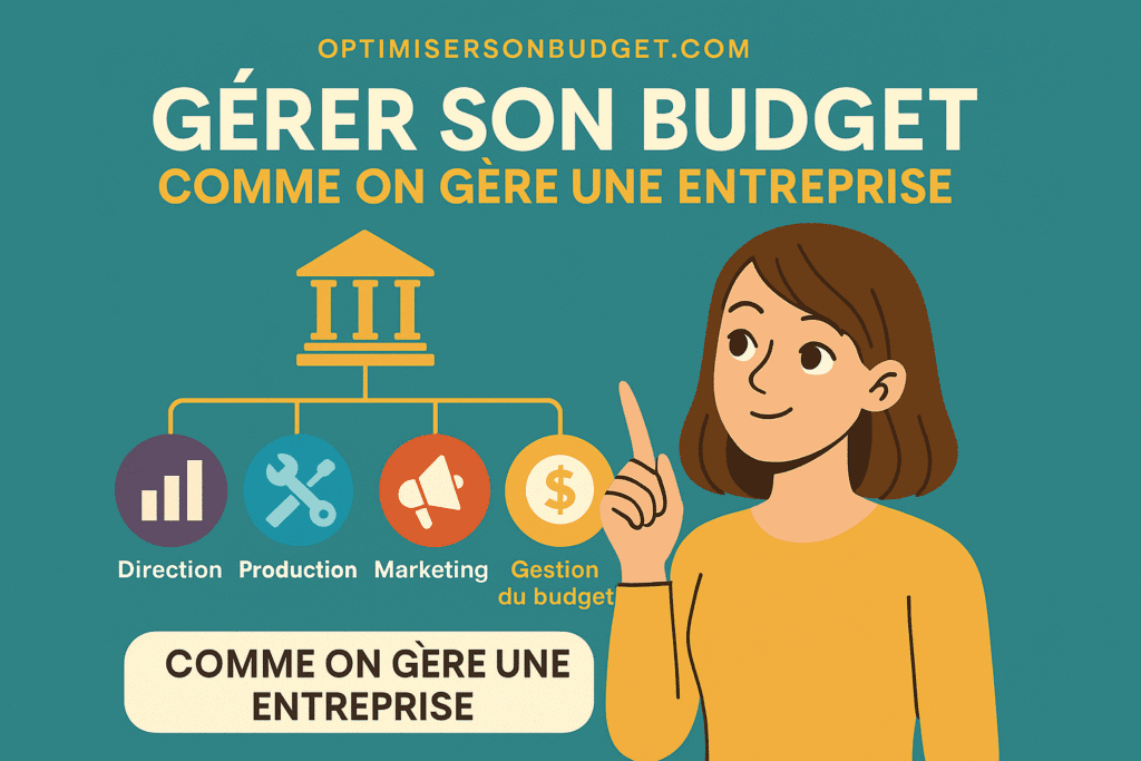 Illustration d’un cerveau humain entouré d’icônes représentant les départements d’une entreprise, mettant en avant le budget.